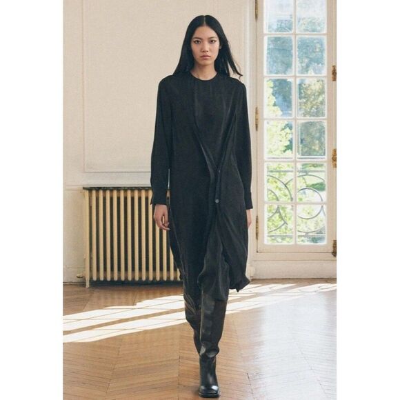 Zara Long Dress Multi Positional Buttons ZW Collection XS Black - Picture 1 of 12